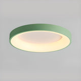 Bedroom White Round LED Flush Mount Ceiling Fixture Image - 14