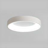 Bedroom White Round LED Flush Mount Ceiling Fixture Image - 15