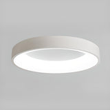 Bedroom White Round LED Flush Mount Ceiling Fixture Image - 18