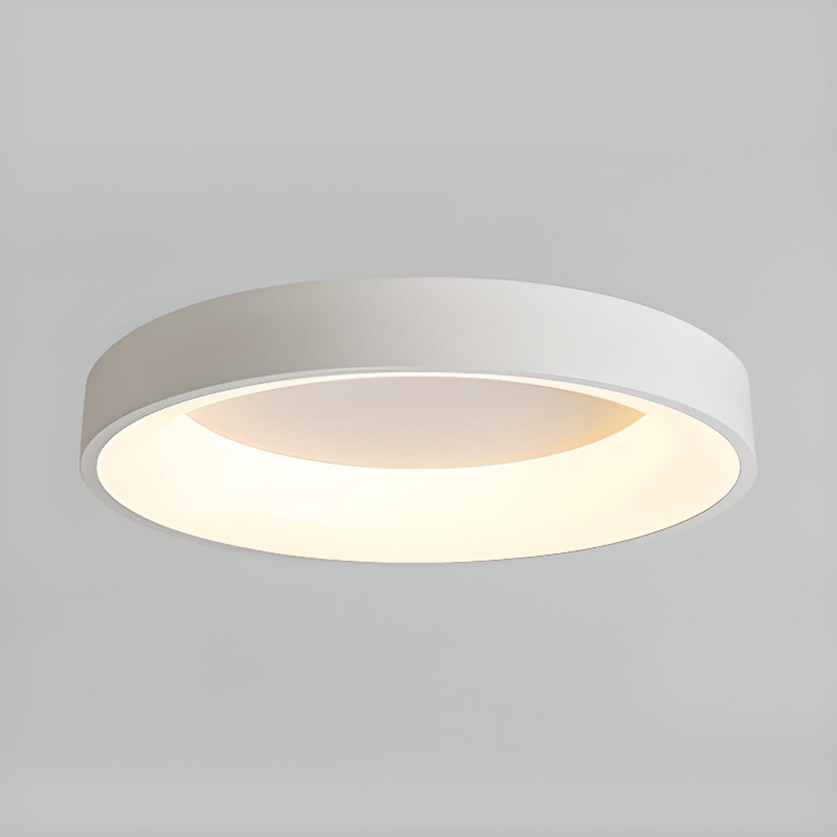 Bedroom White Round LED Flush Mount Ceiling Fixture Image - 19