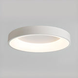 Bedroom White Round LED Flush Mount Ceiling Fixture Image - 20