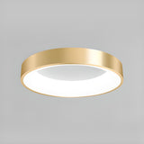 Bedroom White Round LED Flush Mount Ceiling Fixture Image - 21