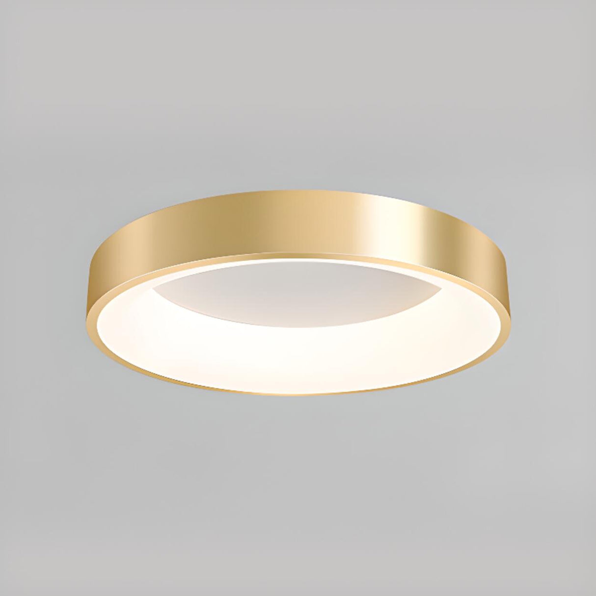 Bedroom White Round LED Flush Mount Ceiling Fixture Image - 23