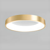 Bedroom White Round LED Flush Mount Ceiling Fixture Image - 24