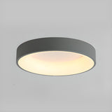 Bedroom White Round LED Flush Mount Ceiling Fixture Image - 28