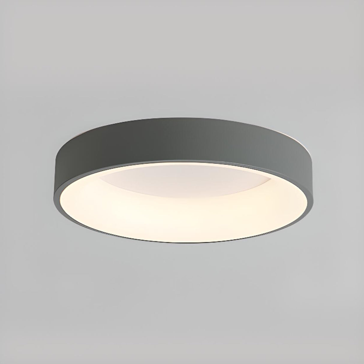 Bedroom White Round LED Flush Mount Ceiling Fixture Image - 29