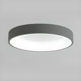 Bedroom White Round LED Flush Mount Ceiling Fixture Image - 30