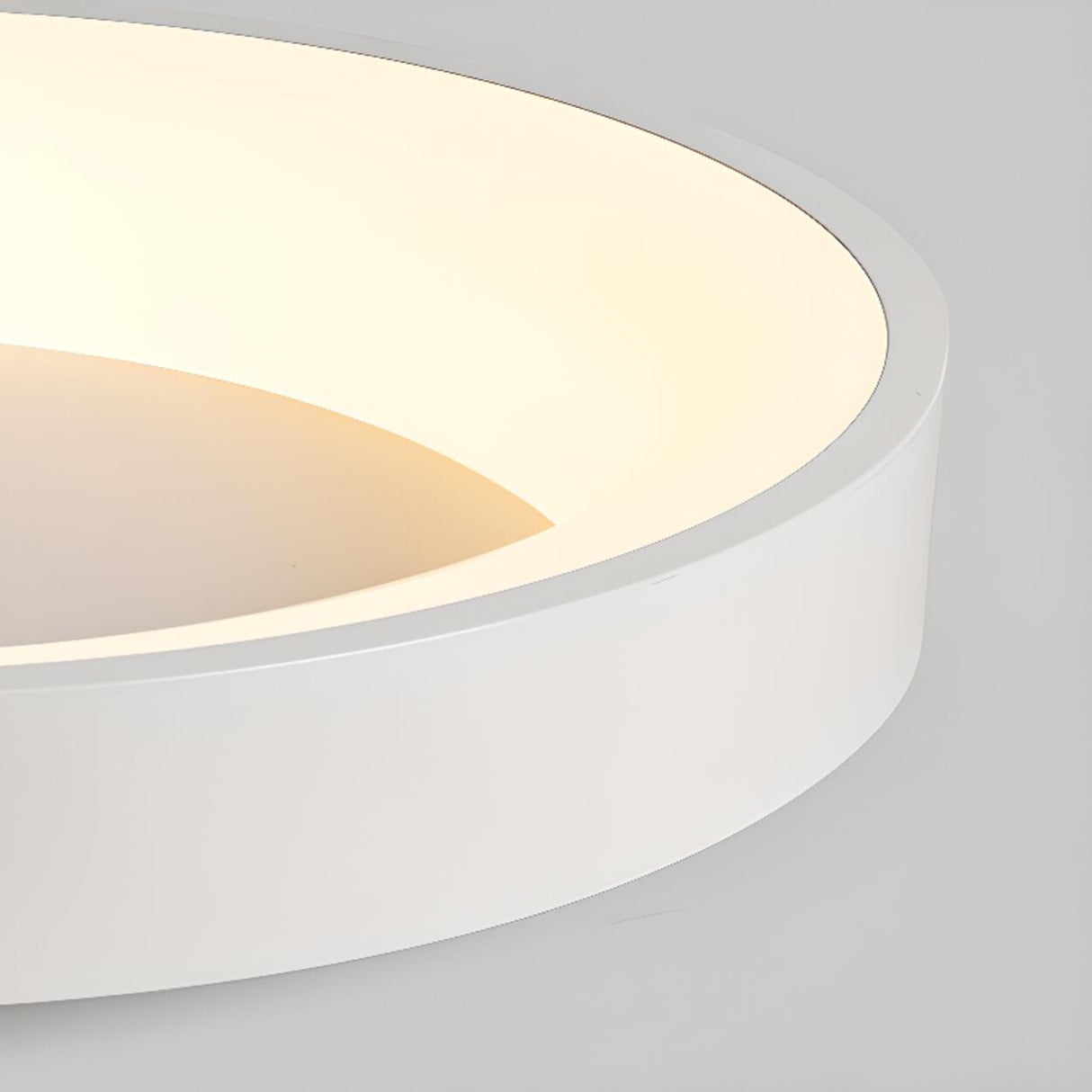 Bedroom White Round LED Flush Mount Ceiling Fixture Image - 33