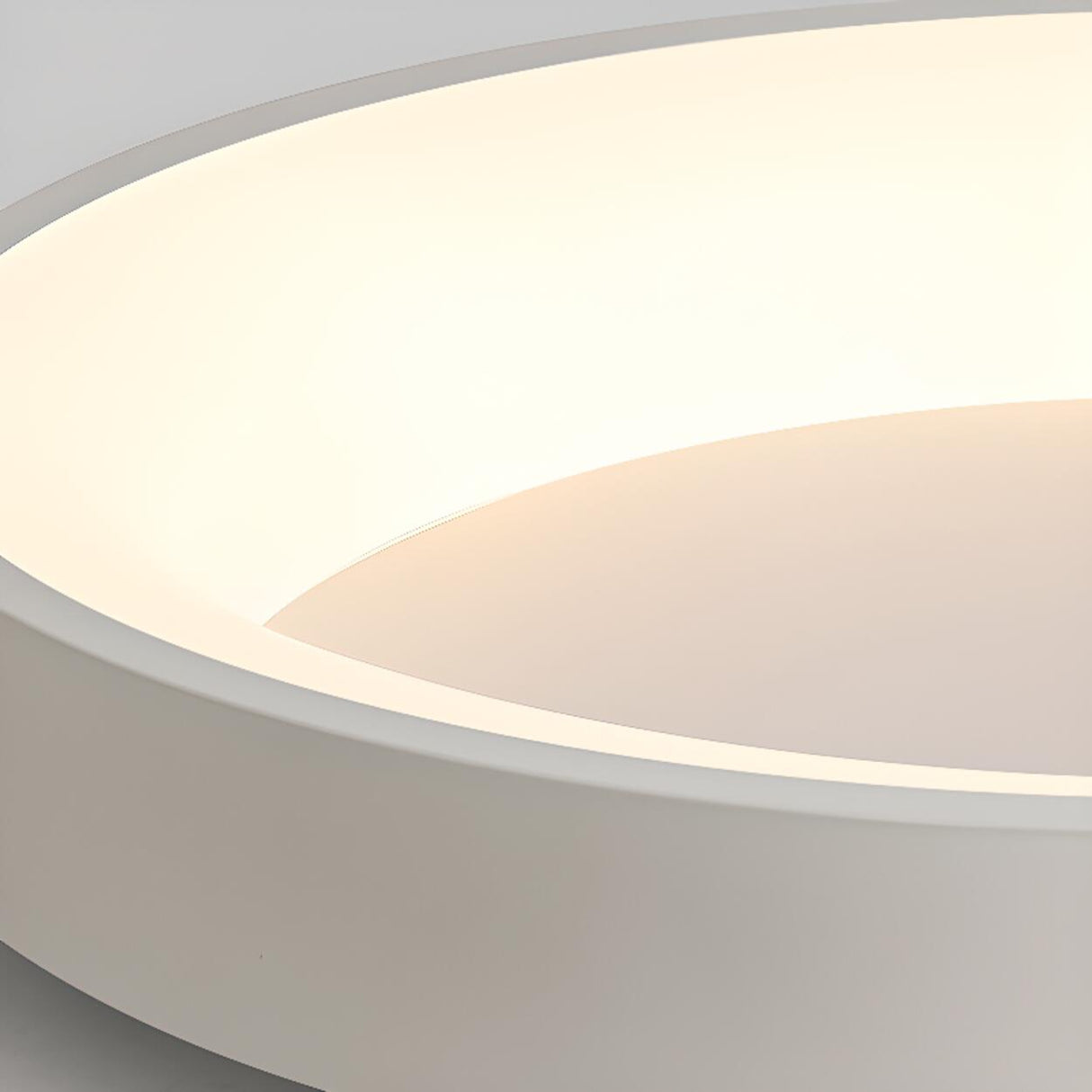 Bedroom White Round LED Flush Mount Ceiling Fixture Image - 34