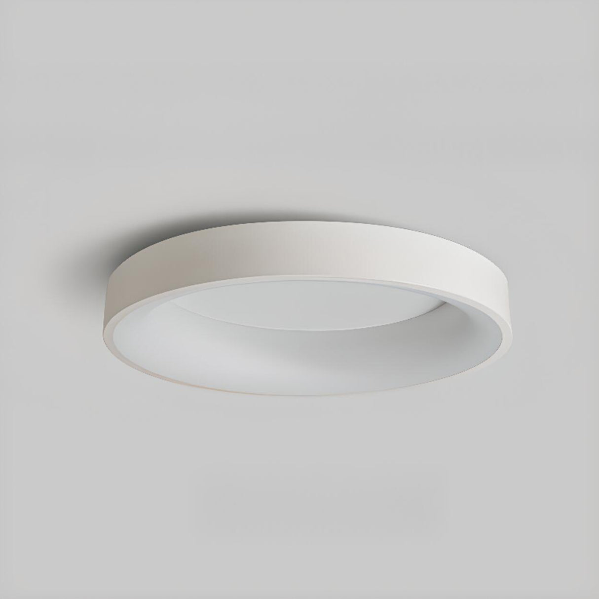 Bedroom White Round LED Flush Mount Ceiling Fixture Image - 4