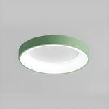 Bedroom White Round LED Flush Mount Ceiling Fixture Image - 6