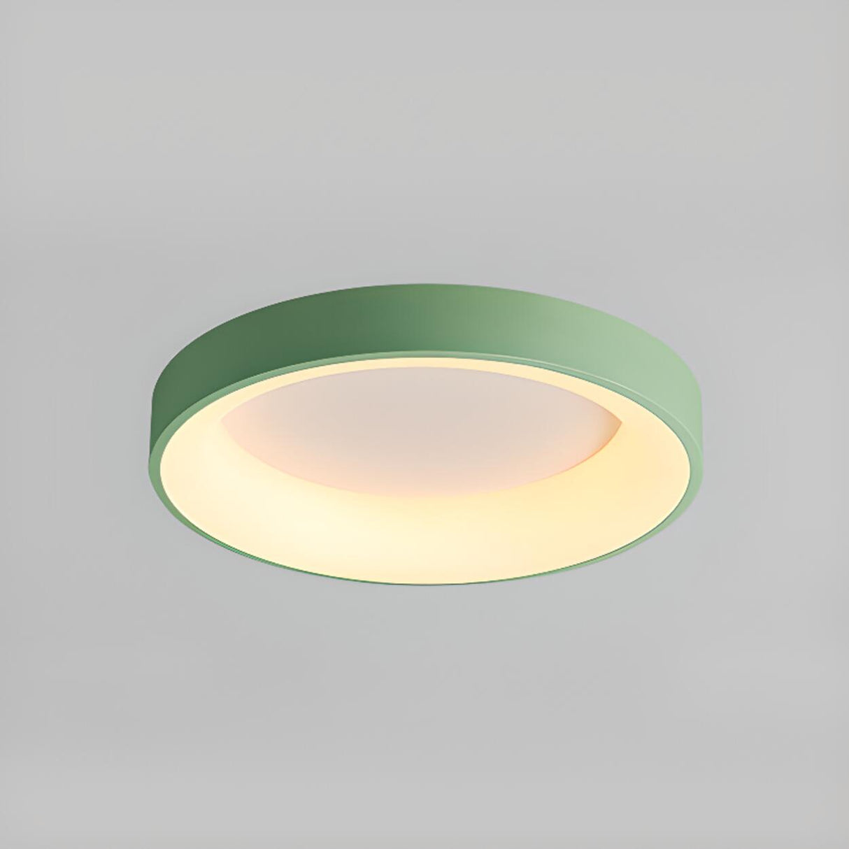 Bedroom White Round LED Flush Mount Ceiling Fixture Image - 7