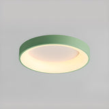 Bedroom White Round LED Flush Mount Ceiling Fixture Image - 8