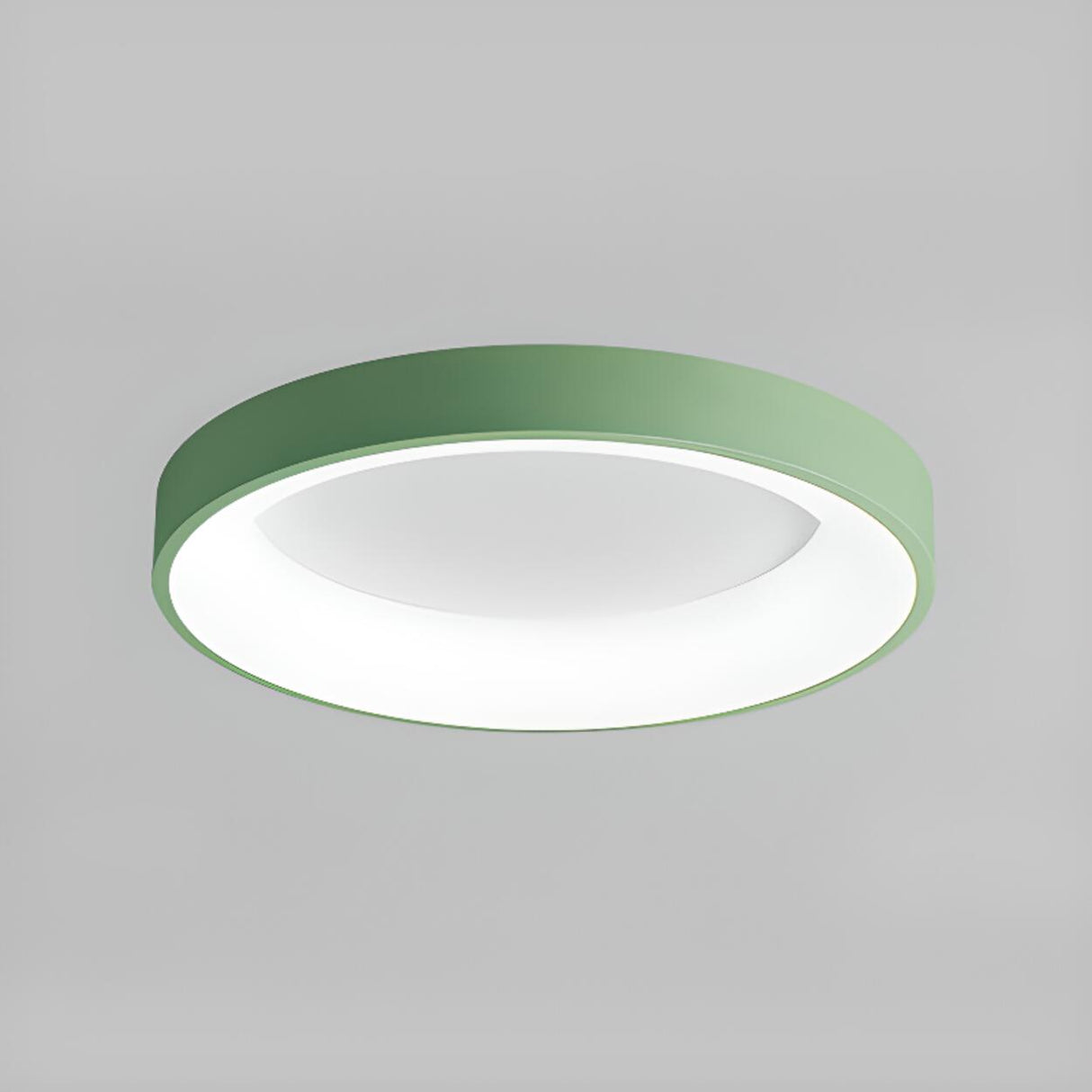 Bedroom White Round LED Flush Mount Ceiling Fixture Image - 9