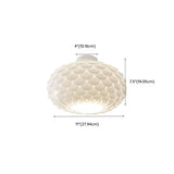 Bedroom White Scales Drum Flush Mount Ceiling Light #size