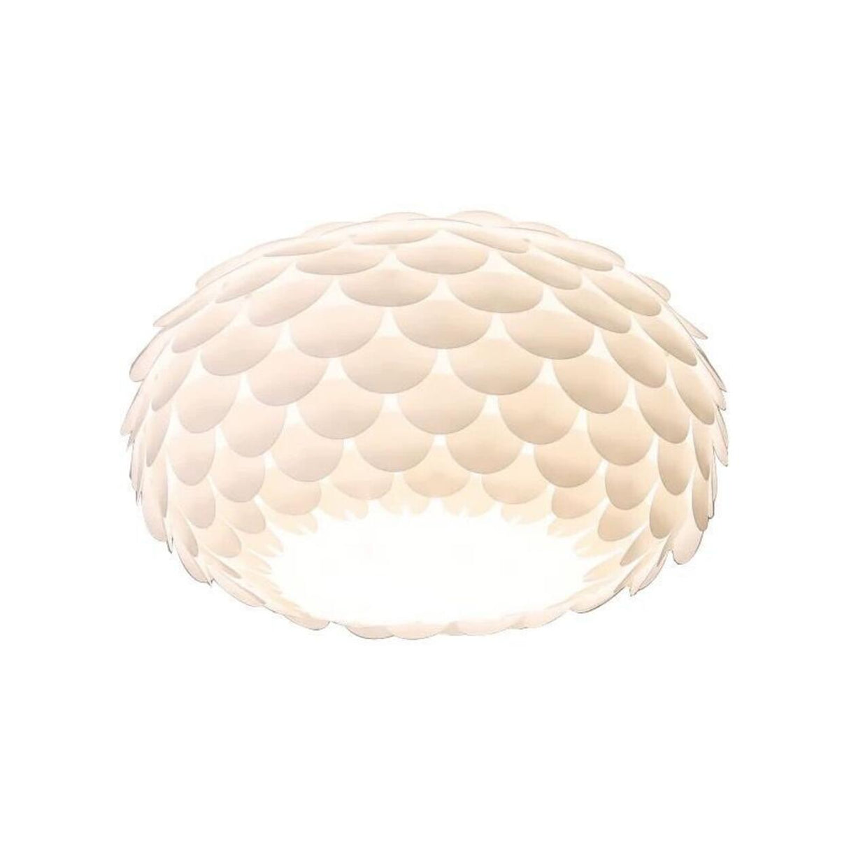 Bedroom White Scales Drum Flush Mount Ceiling Light Image - 5