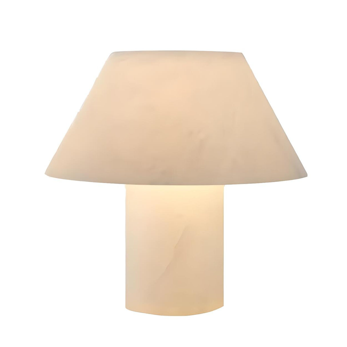 Bedroom White Simple Mushroom Stone Shade Table Lamp Image - 5