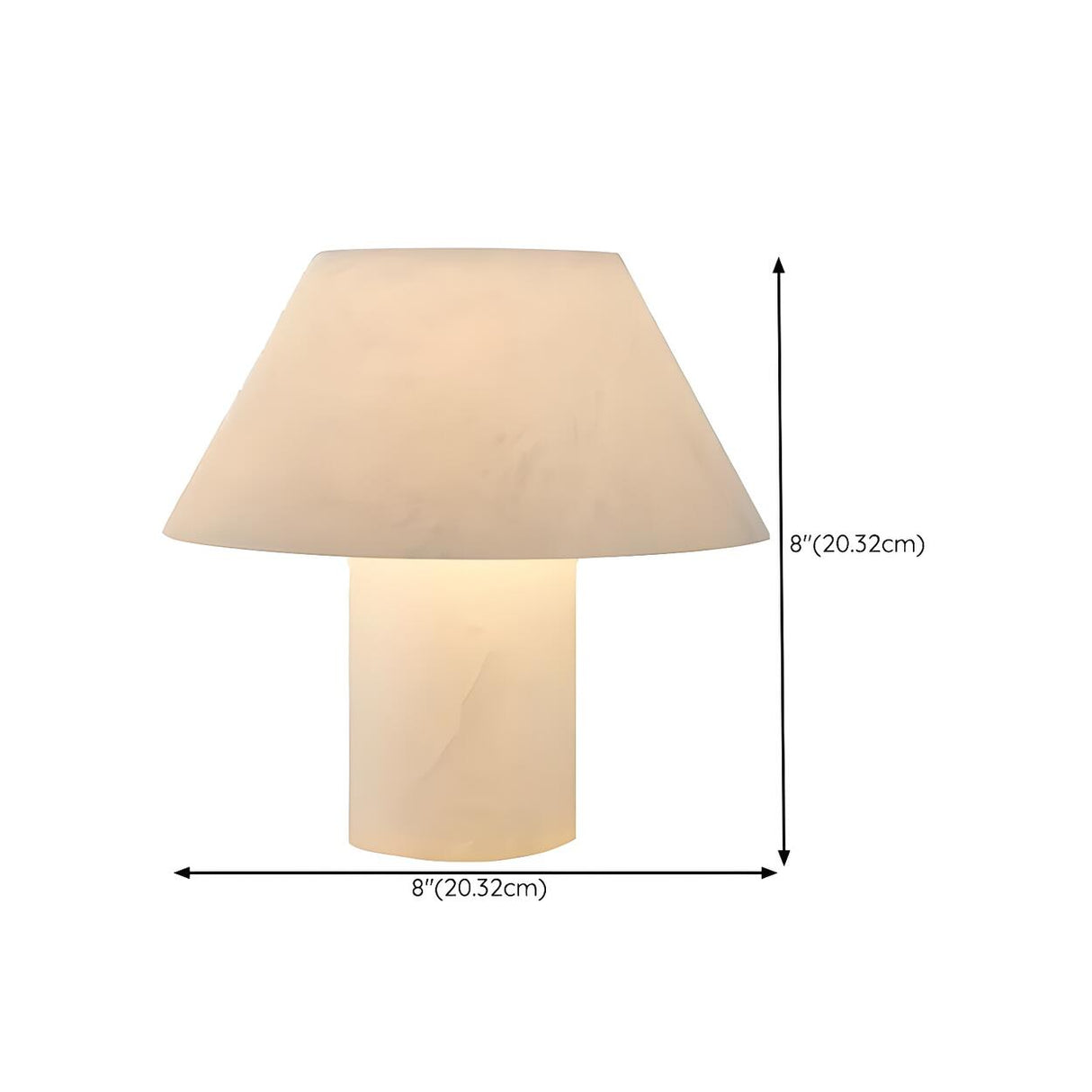 Bedroom White Simple Mushroom Stone Shade Table Lamp 