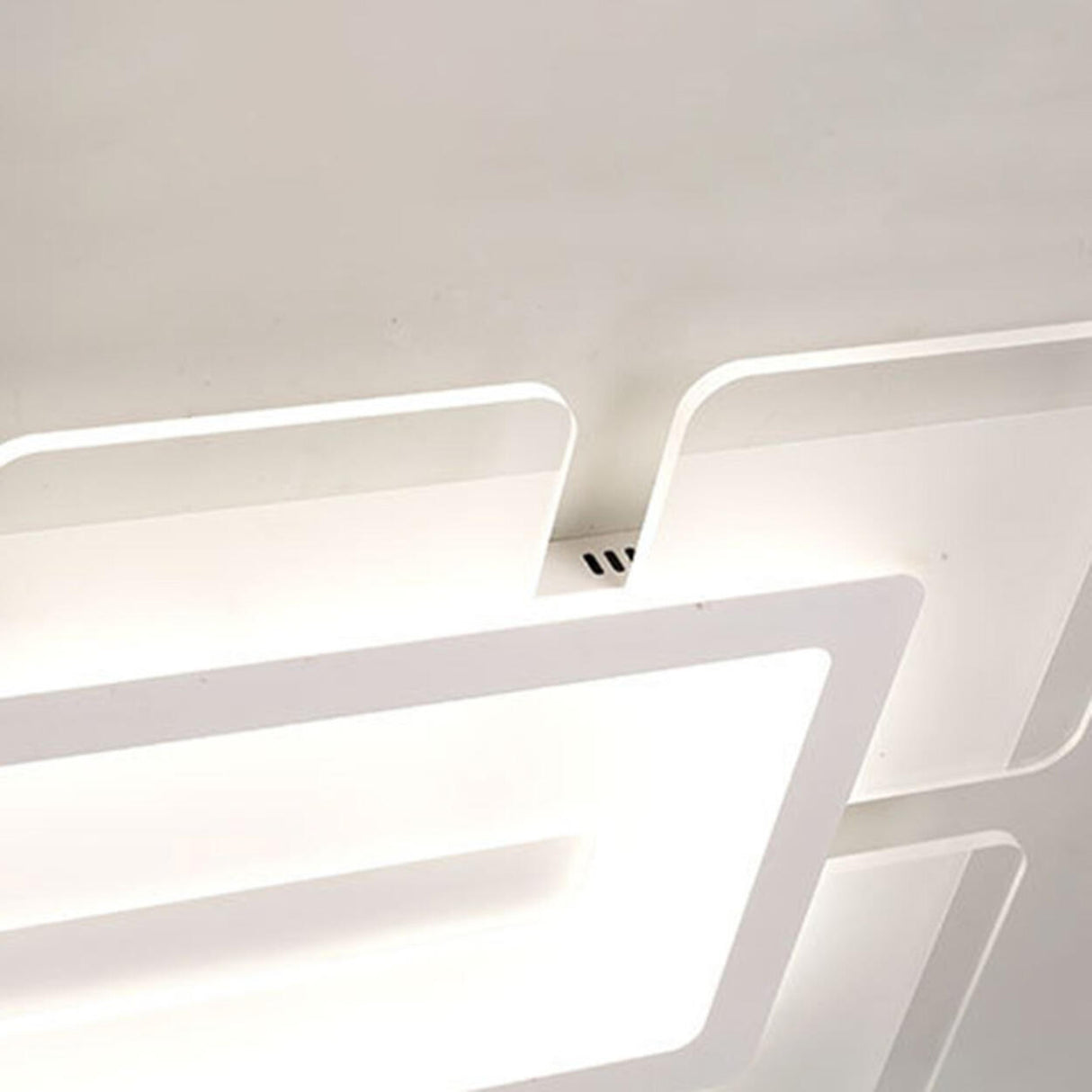 Bedroom White Square LED Flush Mount Ceiling Light Image - 7