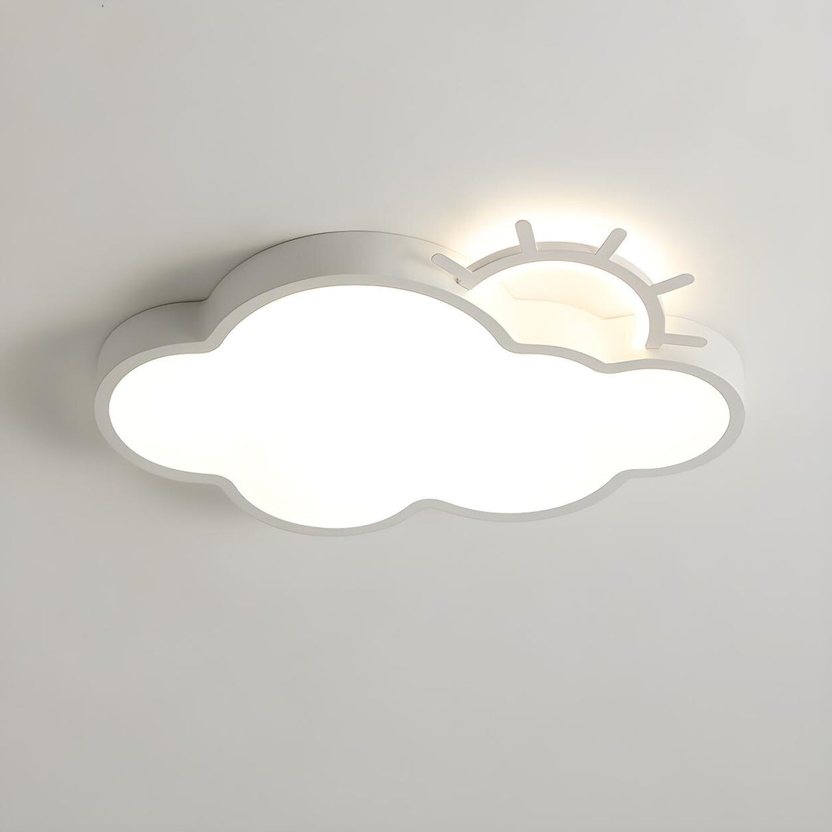 Bedroom White Sun Cloud LED Flush Mount Ceiling Light Image - 2