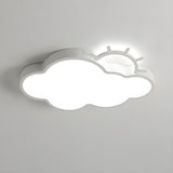 Bedroom White Sun Cloud LED Flush Mount Ceiling Light Image - 3