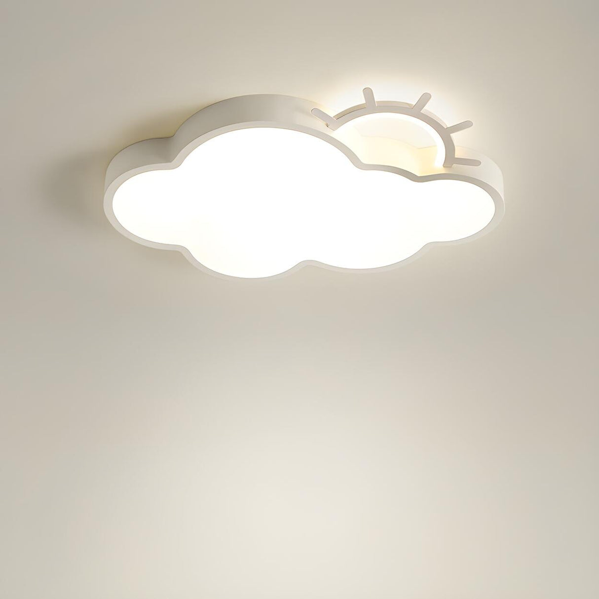 Bedroom White Sun Cloud LED Flush Mount Ceiling Light Image - 4