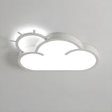 Bedroom White Sun Cloud LED Flush Mount Ceiling Light Image - 7