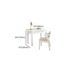 Bedroom White Wood Writing Desk Set with Drawers and Chair Image - 15