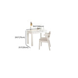 Bedroom White Wood Writing Desk Set with Drawers and Chair Image - 16