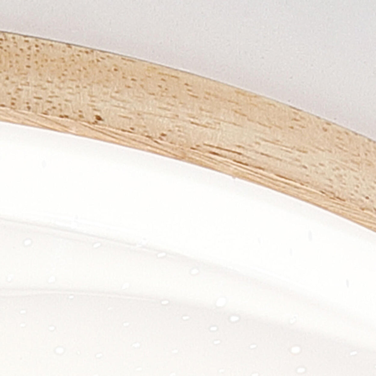 Bedroom Wood Circle White LED Flush Mount Ceiling Light Image - 13