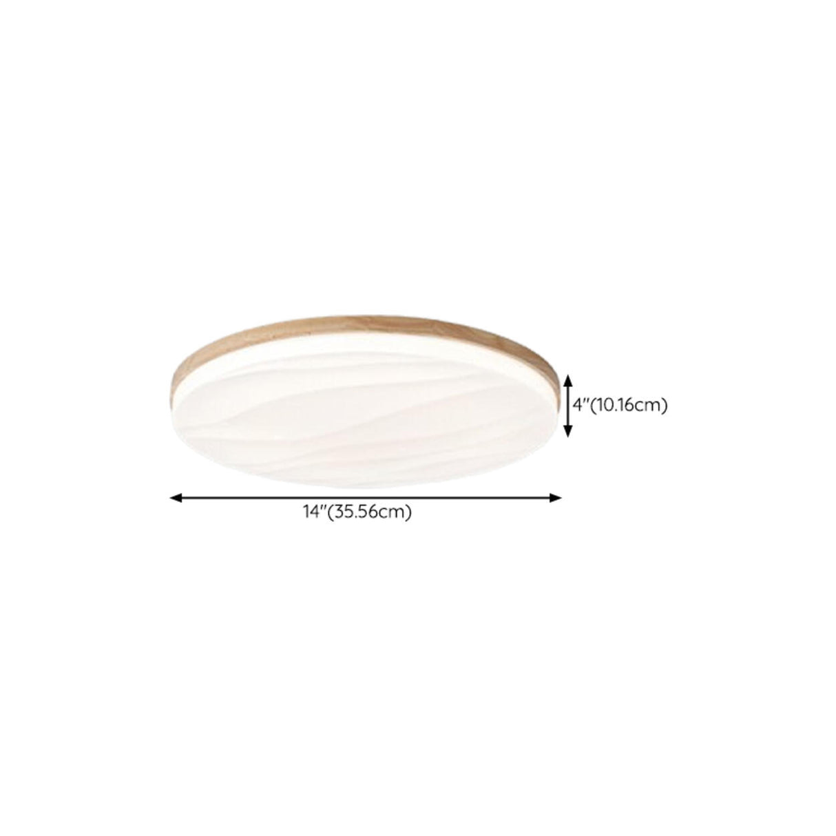 Bedroom Wood Circle White LED Flush Mount Ceiling Light 