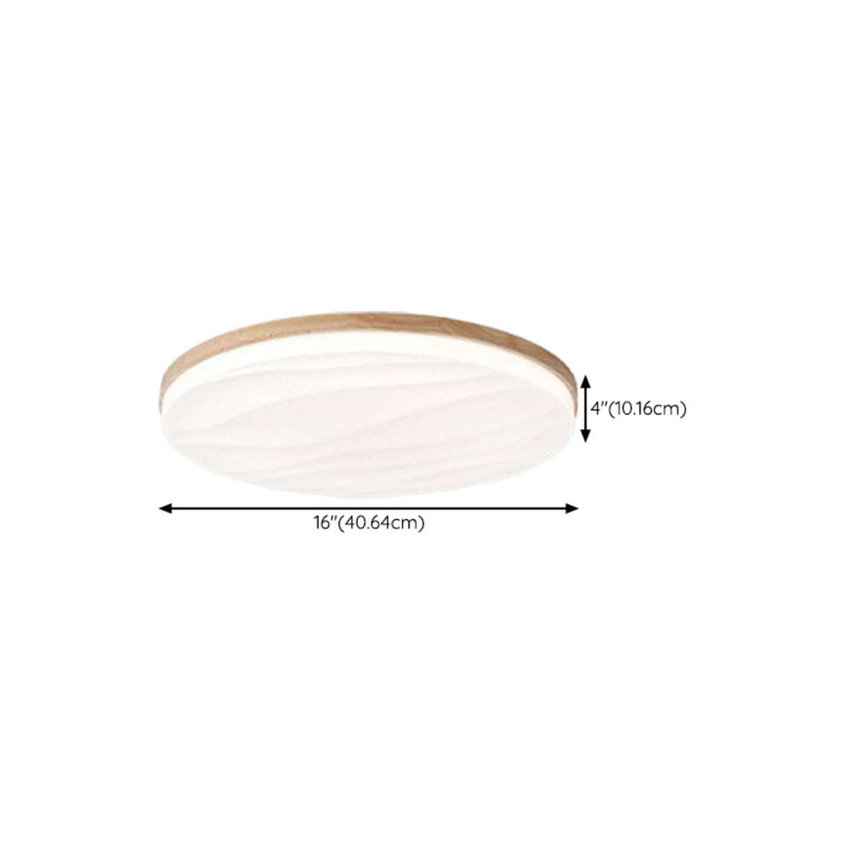 Bedroom Wood Circle White LED Flush Mount Ceiling Light Image - 18