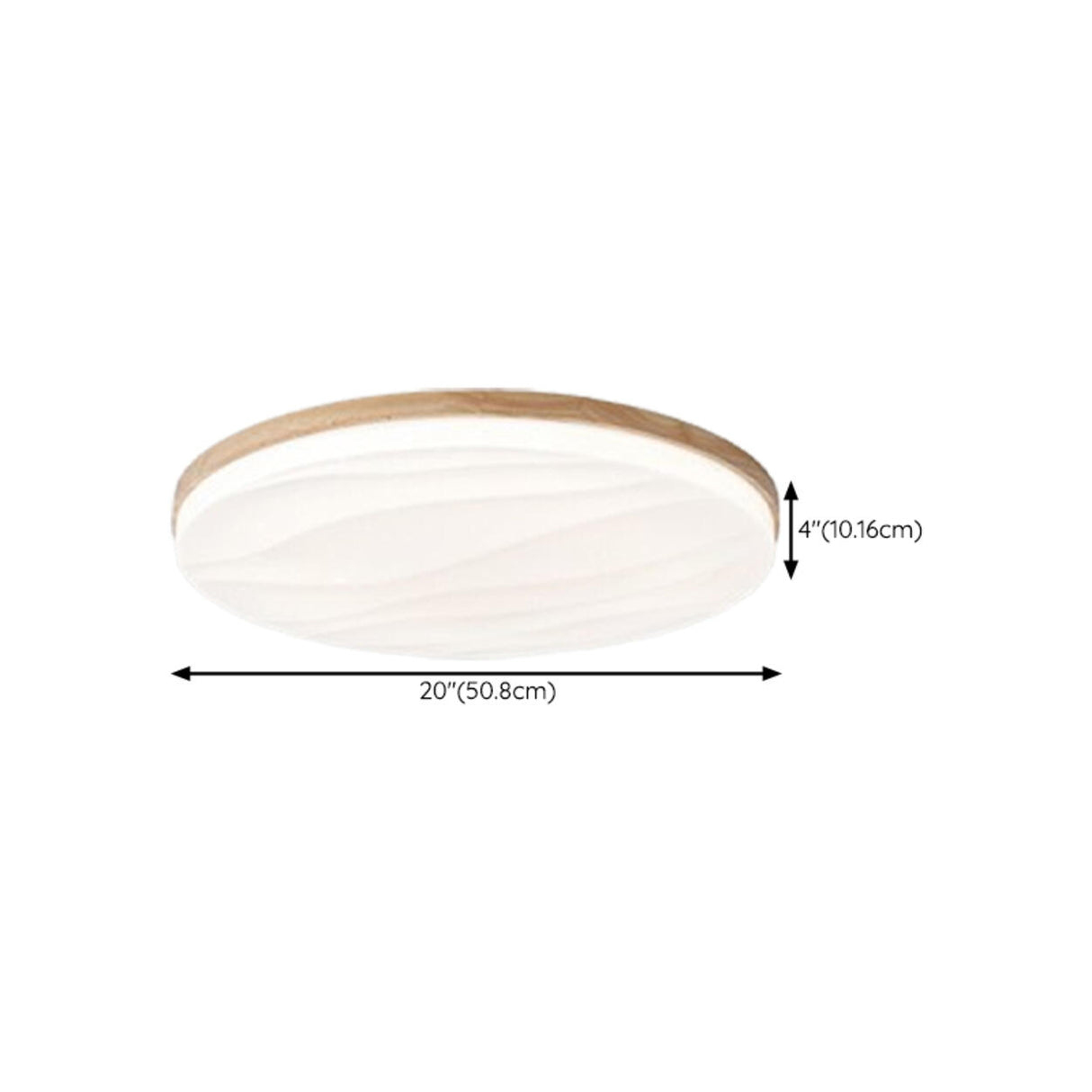 Bedroom Wood Circle White LED Flush Mount Ceiling Light Image - 19