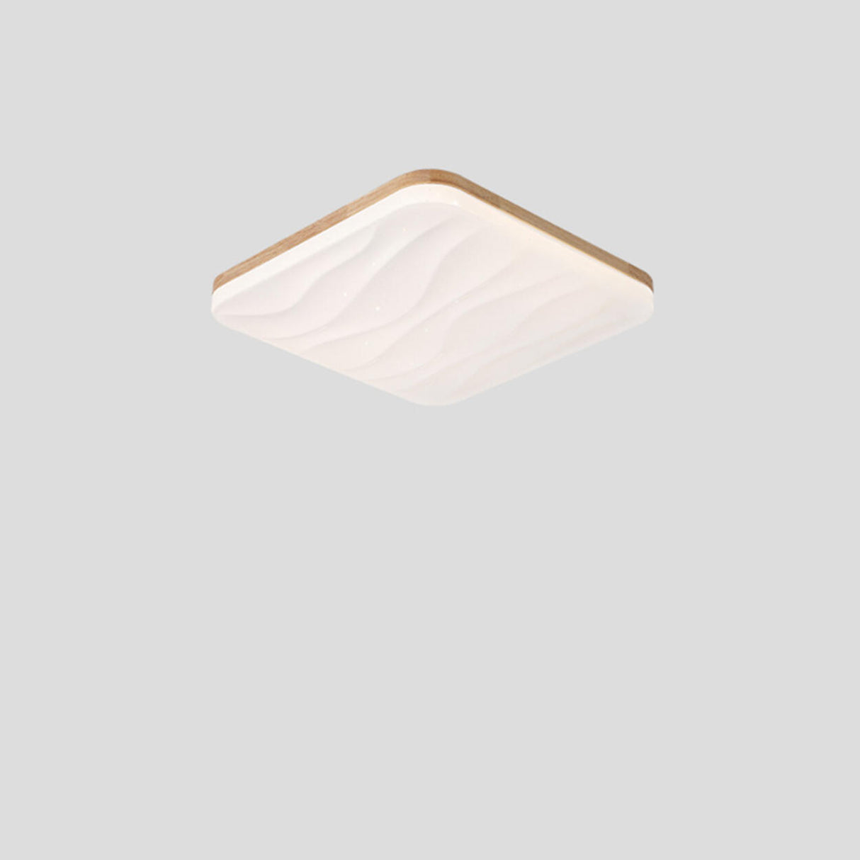 Bedroom Wood Circle White LED Flush Mount Ceiling Light Image - 2