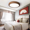 Bedroom Wooden Circular LED Flush Mount Ceiling Light Image - 1