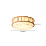 Bedroom Wooden Cylindrical Flush Mount Ceiling Light Image - 13