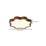 Bedroom Wooden Flower Flush Mount Ceiling Light #size