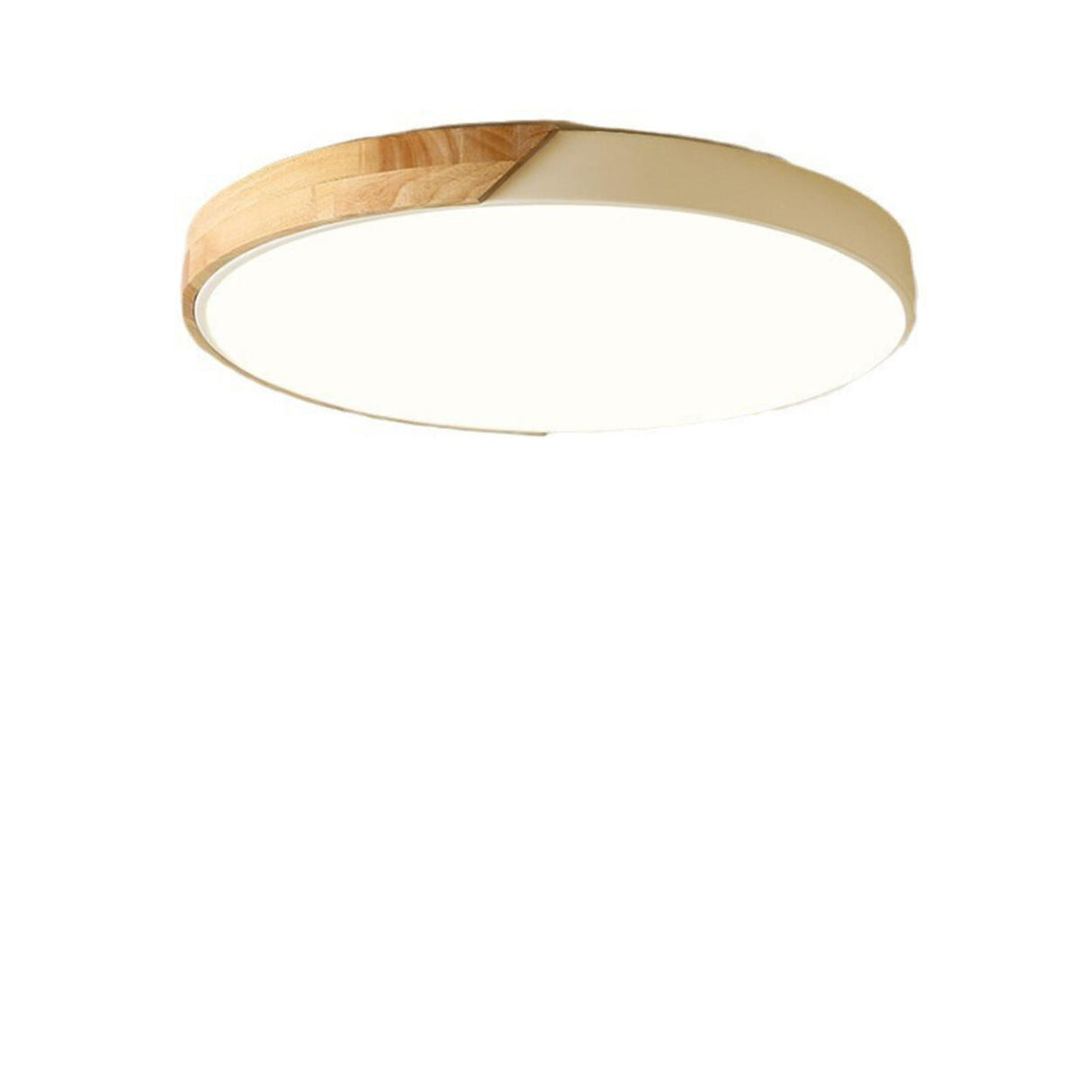 Bedroom Wooden Round LED Flush Mount Ceiling Light Image - 10