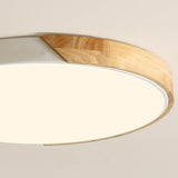 Bedroom Wooden Round LED Flush Mount Ceiling Light Image - 13