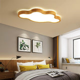 Bedroom Wooden Star LED Flush Mount Ceiling Light Image - 8