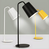 Bedrooms Simple Yellow Cylinder Modern Metal Table Lamp Image - 10