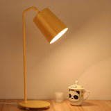 Bedrooms Simple Yellow Cylinder Modern Metal Table Lamp Image - 12