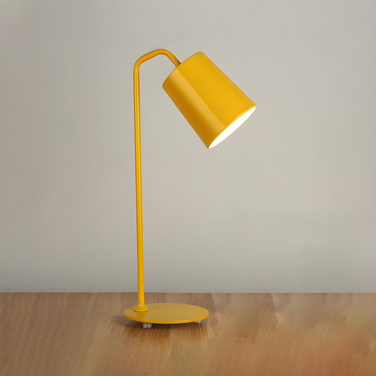 Bedrooms Simple Yellow Cylinder Modern Metal Table Lamp Image - 5