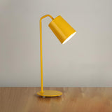 Bedrooms Simple Yellow Cylinder Modern Metal Table Lamp Image - 5