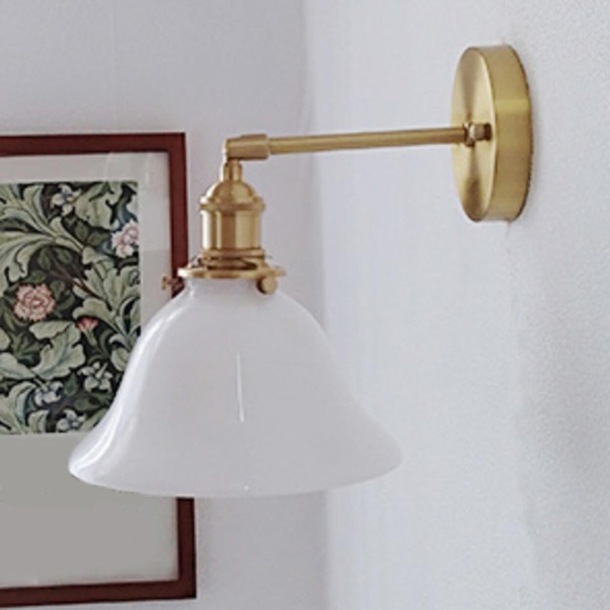 Bedside Adjustable Arm Green Bell Metal Wall Sconce Image - 10