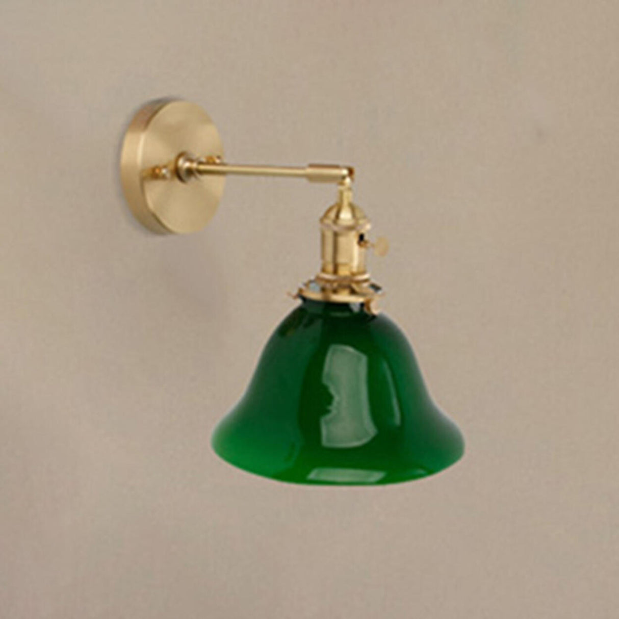 Bedside Adjustable Arm Green Bell Metal Wall Sconce Image - 6