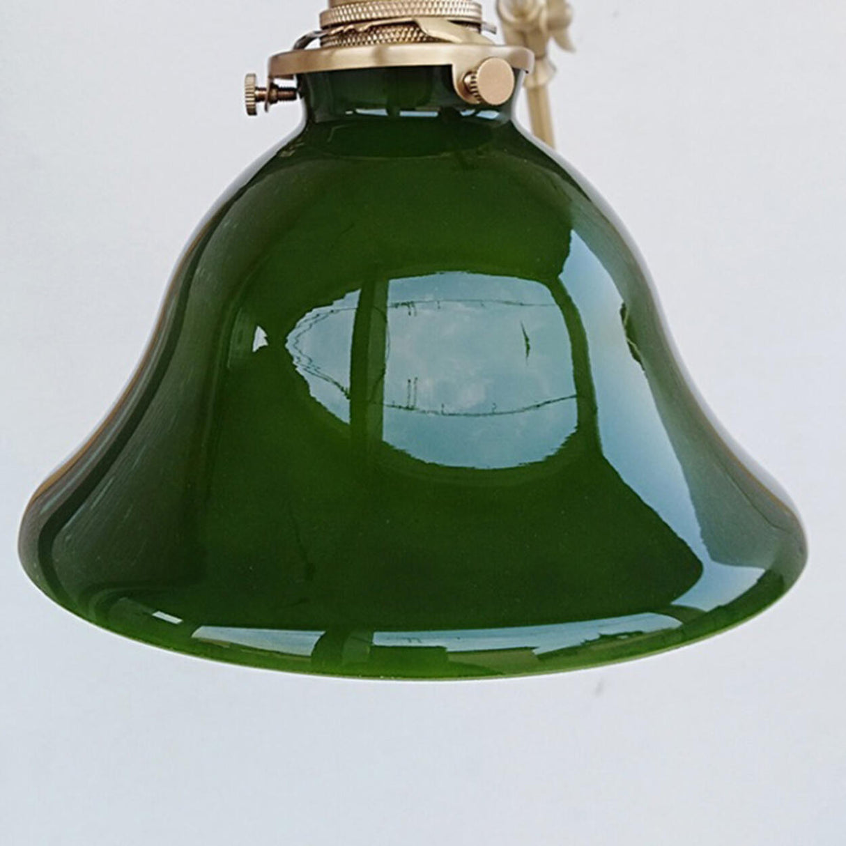 Bedside Adjustable Arm Green Bell Metal Wall Sconce Image - 8