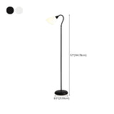 Bedside Adjustable Black Cone Metal LED Floor Lamp #size