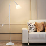 Bedside Adjustable Black Cone Metal LED Floor Lamp Image - 4