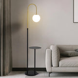 Bedside Adjustable Globe Arched Floor Lamp with Storage Image - 4